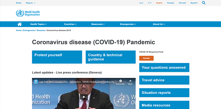 Coronavirus news World Health Organization